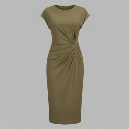 Elegantes Midi Kleid Damen | Kurzärmliges Formelles Kleid