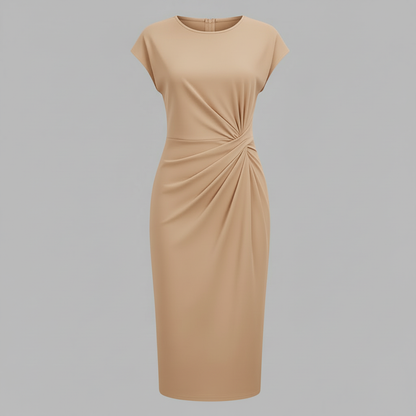 Elegantes Midi Kleid Damen | Kurzärmliges Formelles Kleid