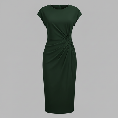 Elegantes Midi Kleid Damen | Kurzärmliges Formelles Kleid