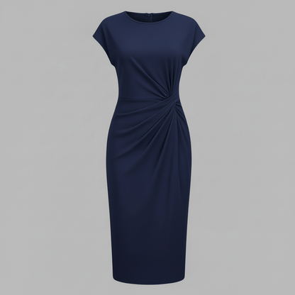 Elegantes Midi Kleid Damen | Kurzärmliges Formelles Kleid