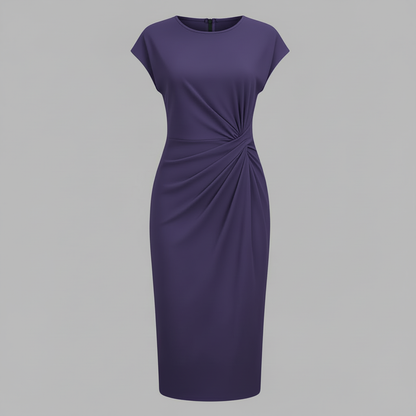 Elegantes Midi Kleid Damen | Kurzärmliges Formelles Kleid