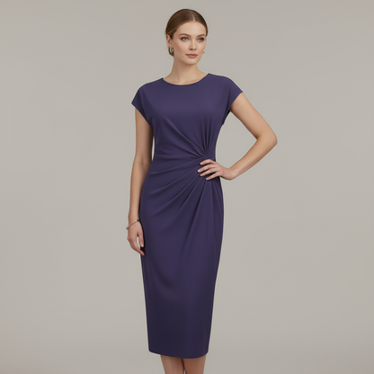 Elegantes Midi Kleid Damen | Kurzärmliges Formelles Kleid