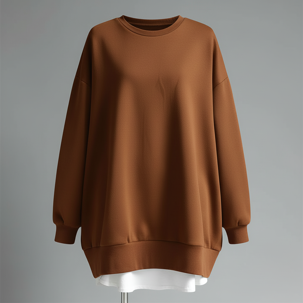 Oversized Rundhals Sweatshirt Damen | Lässiger Hoodie