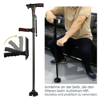 Faltbarer Gehstock – LED-Beleuchtung & SOS-Alarm Funktion