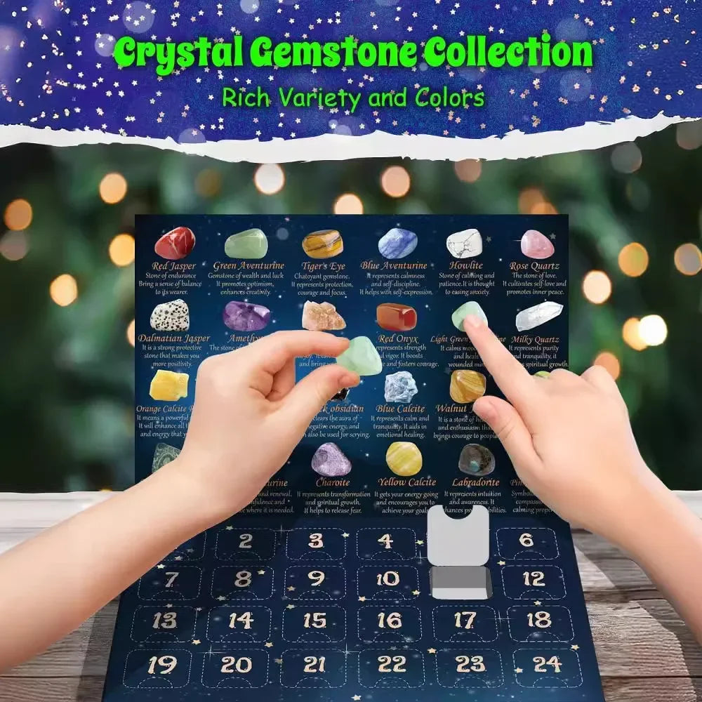 Edelstein-Adventskalender GemSpark – 24 Edelsteine & Entdeckerset für Kinder