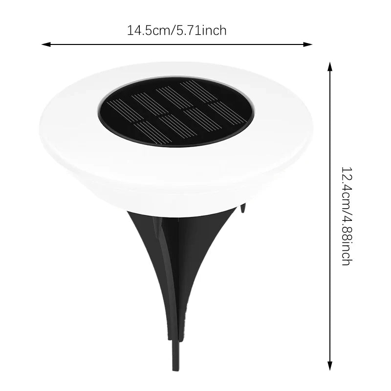 Solar-Bodenleuchte 14 LEDs 4er-Set – 360° Outdoor-Beleuchtung