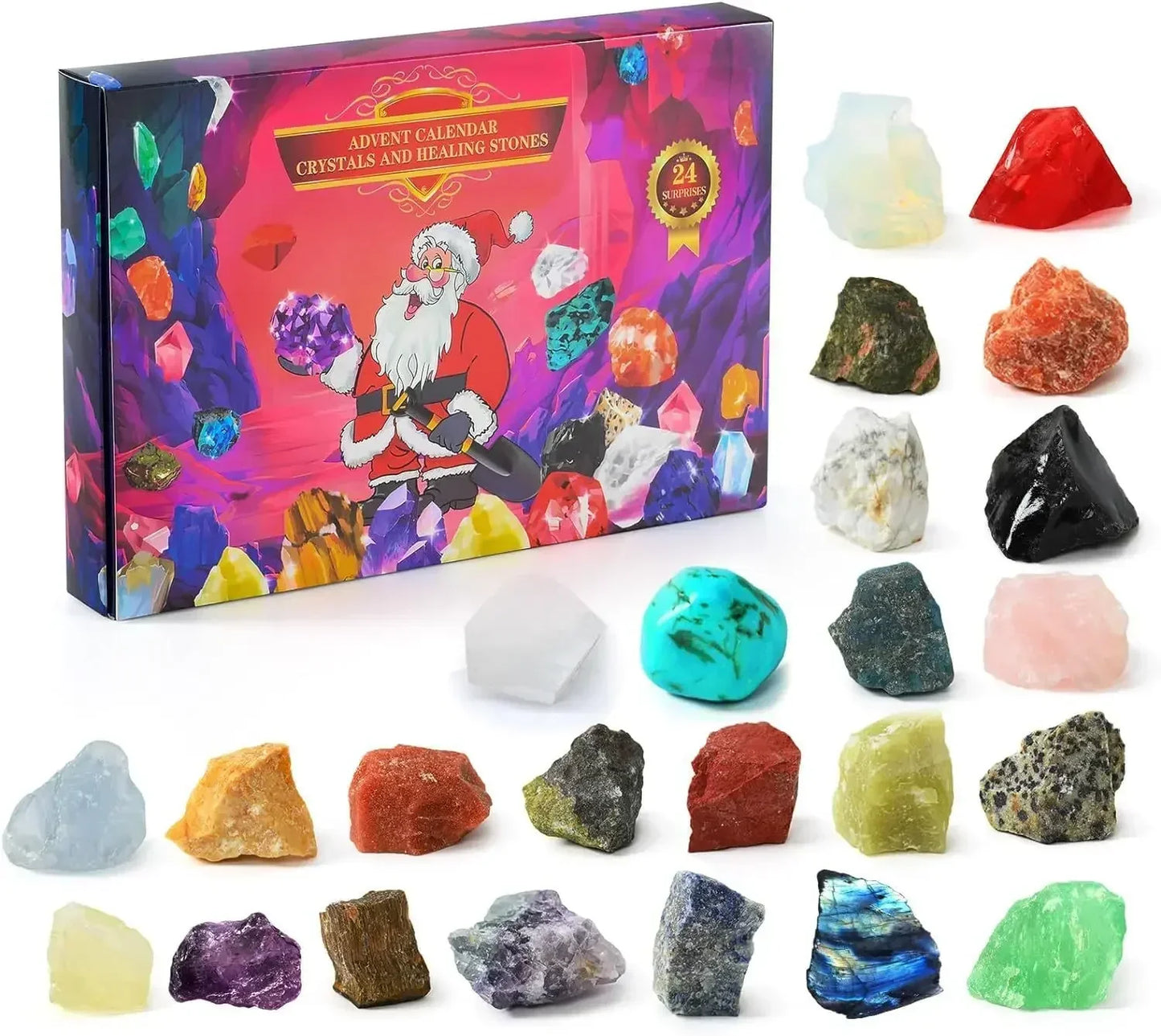 Edelstein-Adventskalender GemSpark – 24 Edelsteine & Entdeckerset für Kinder