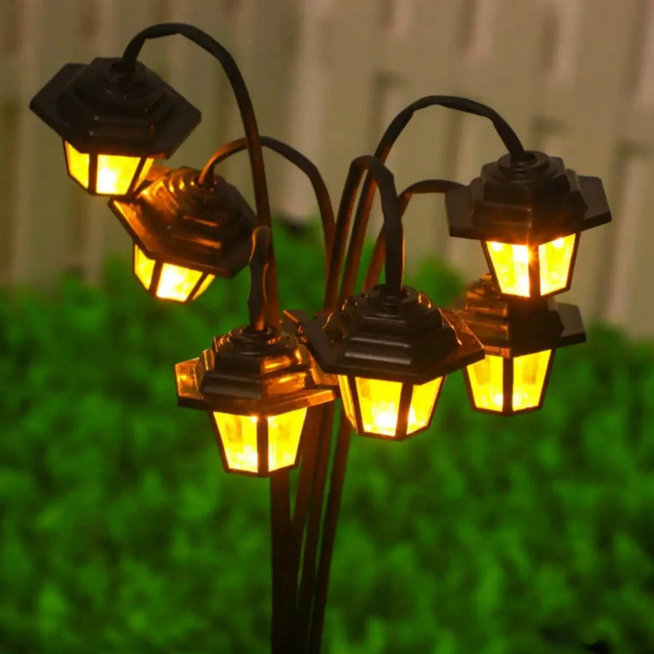 Retro Solar-Gartenlaterne – 6 LED & Warmweißes Vintage-Licht