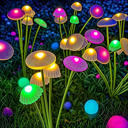 Solar-Pilzleuchte 6 Köpfe 2er-Set – Schwingende Gartenleuchte