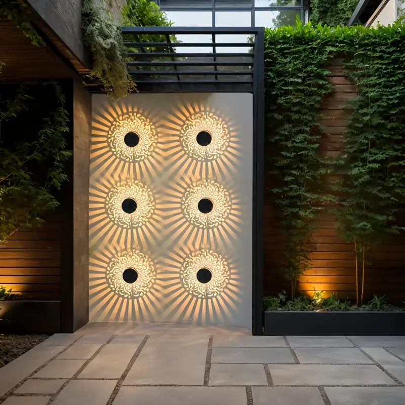 Solar-Laterne mit Schattenmuster – Dekoratives Lichtspiel & Outdoor