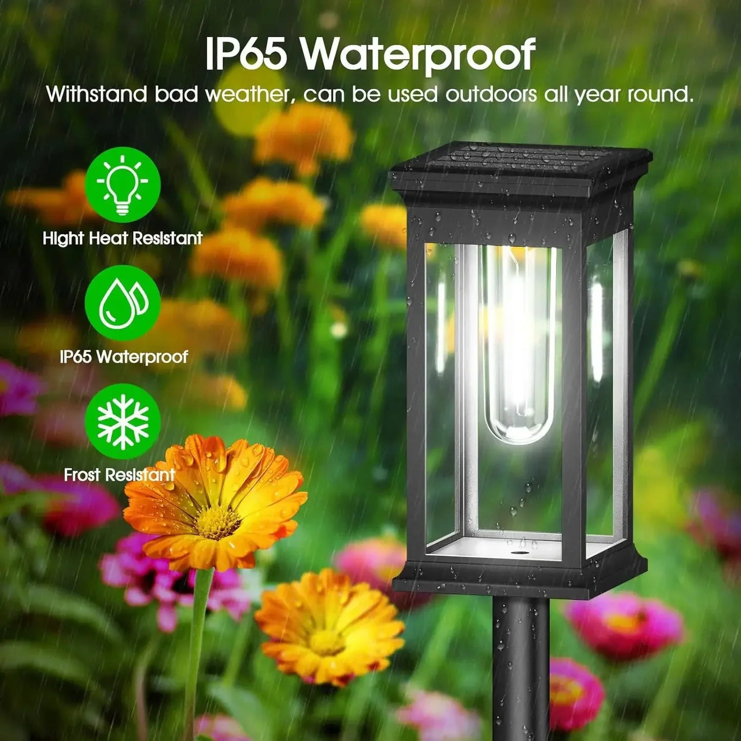 Solar-Wegeleuchte Laternen-Design 2er-Set – Glühfaden-Optik