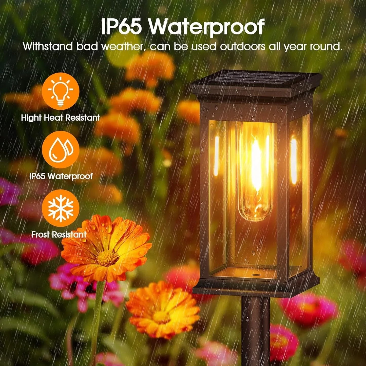 Solar-Wegeleuchte Laternen-Design 2er-Set – Glühfaden-Optik