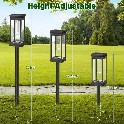 Solar-Wegeleuchte Laternen-Design 2er-Set – Glühfaden-Optik