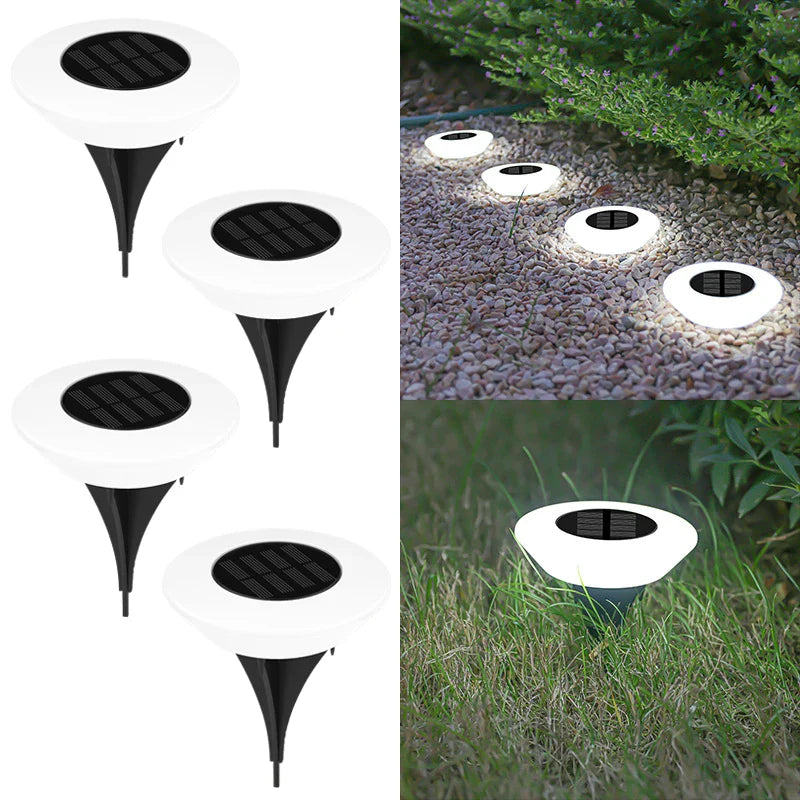 Solar-Bodenleuchte 14 LEDs 4er-Set – 360° Outdoor-Beleuchtung