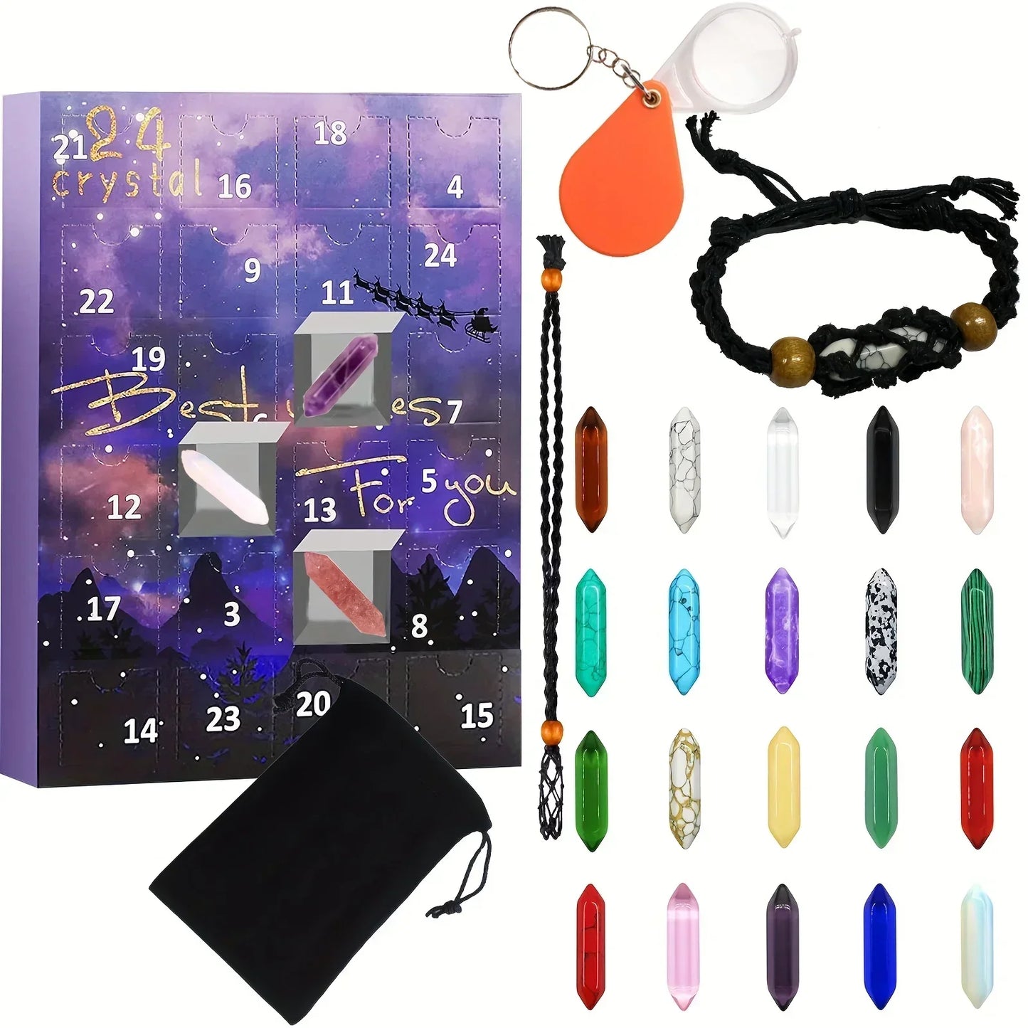 Edelstein-Adventskalender GemSpark – 24 Edelsteine & Entdeckerset für Kinder