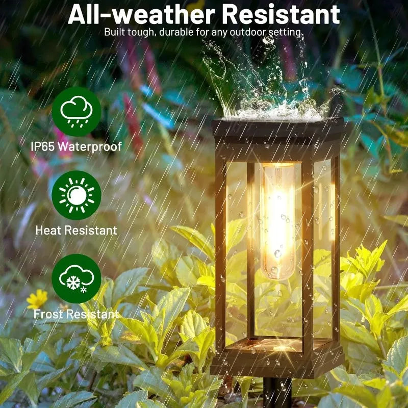 Solar-Wegeleuchte Laternen-Design 2er-Set – Glühfaden-Optik