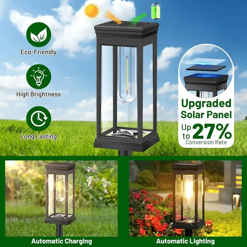 Solar-Wegeleuchte Laternen-Design 2er-Set – Glühfaden-Optik