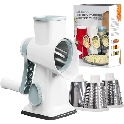 Rotationsreibe mit 3 Trommeln – Käse, Gemüse & Schokolade