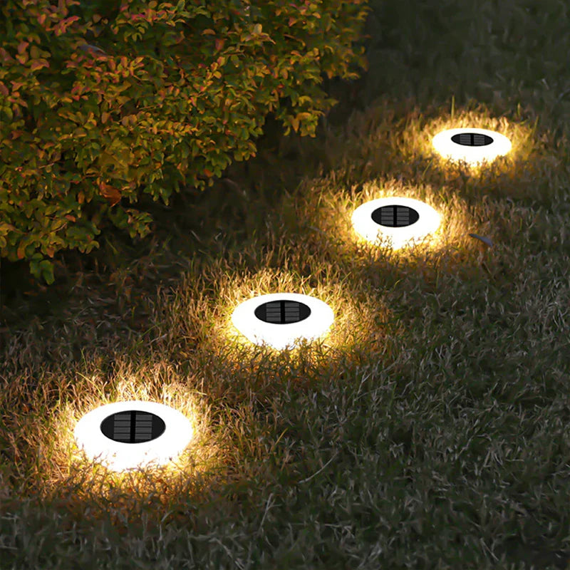 Solar-Bodenleuchte 14 LEDs 4er-Set – 360° Outdoor-Beleuchtung