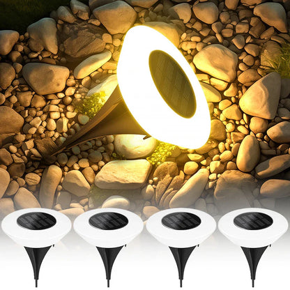 Solar-Bodenleuchte 14 LEDs 4er-Set – 360° Outdoor-Beleuchtung