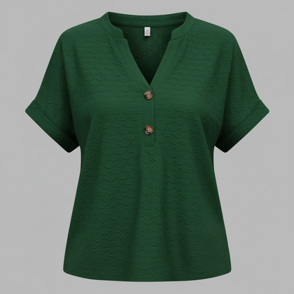 V-Ausschnitt Top Damen | Lässiges Kurzarmshirt für den Sommer