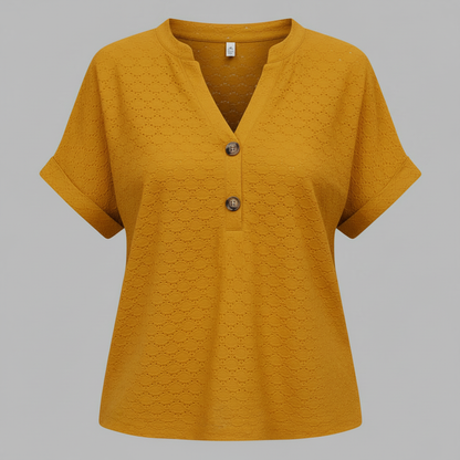 V-Ausschnitt Top Damen | Lässiges Kurzarmshirt für den Sommer