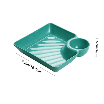 Dip-Teller mit Soßenfach – Kein Kleckern & Snack-Design