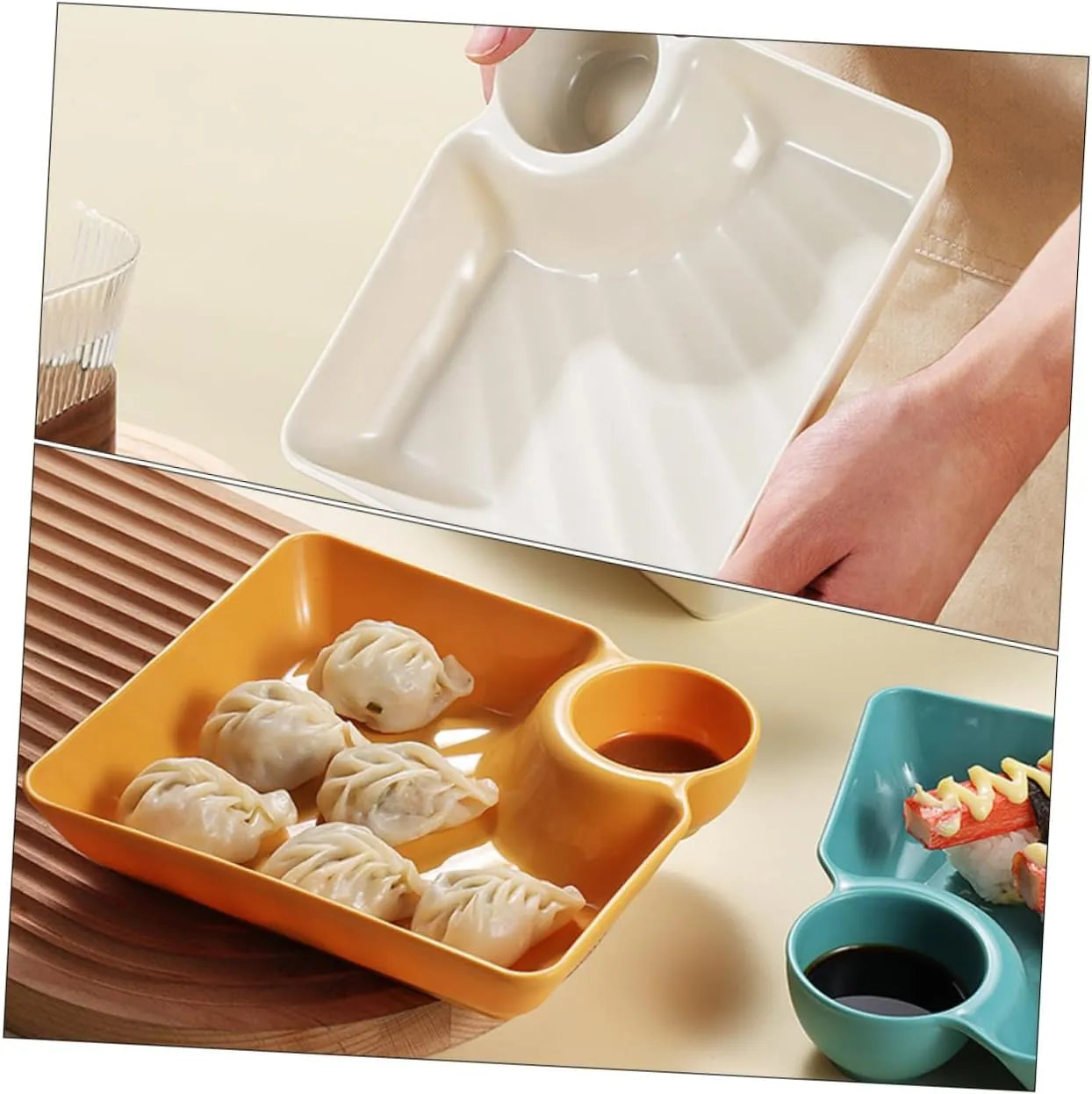 Dip-Teller mit Soßenfach – Kein Kleckern & Snack-Design