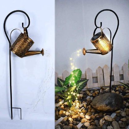 Solar-Gartenlampe Gießkannendesign – LED Regengeräusch Effekt