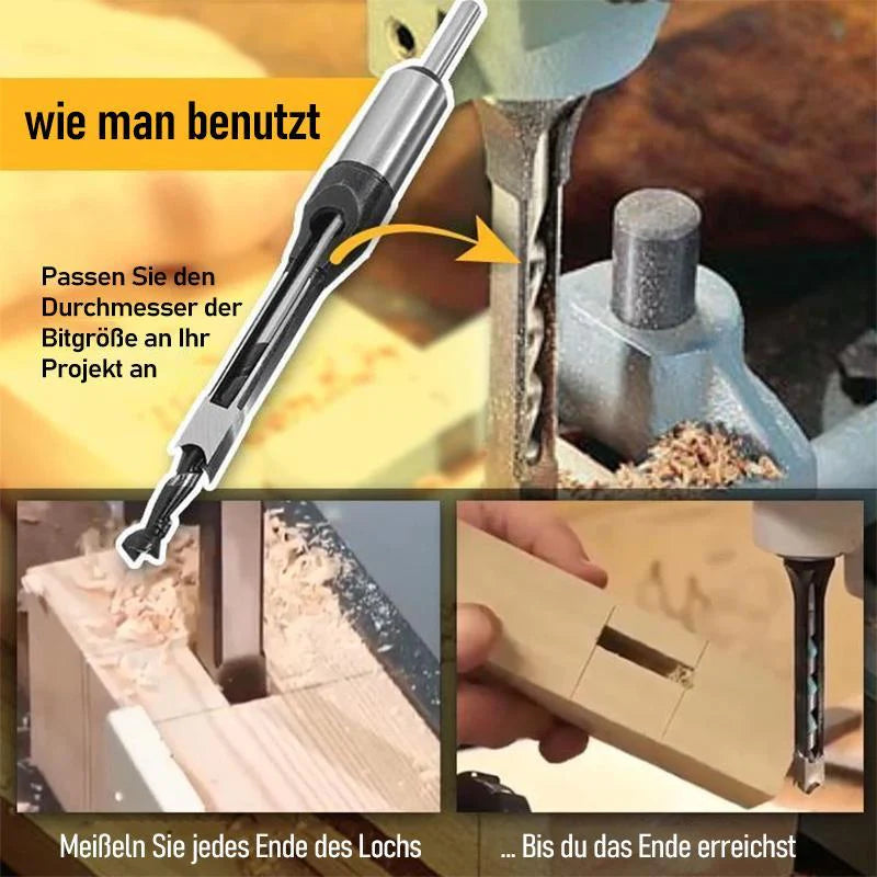 Holzbohrer-Set Edelstahl – Quadratische Löcher & Präzisionsschnitt