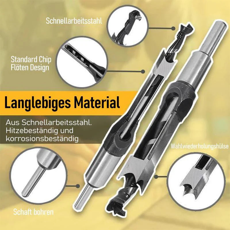Holzbohrer-Set Edelstahl – Quadratische Löcher & Präzisionsschnitt