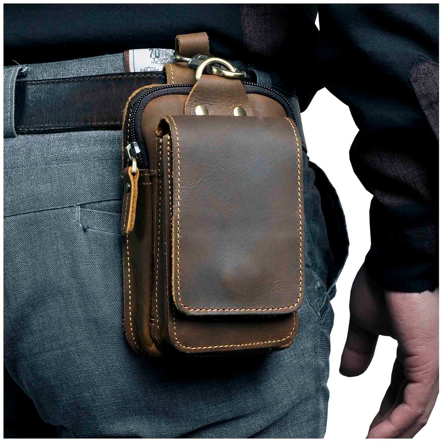Herren Gürteltasche Echtleder – Crossbody Multifach & Robust