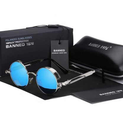 Steampunk Sonnenbrille Argo – Runde Gläser Polarisiert & Metallrahmen Retro
