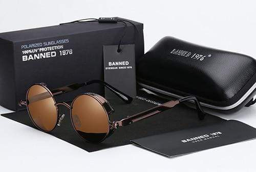 Steampunk Sonnenbrille Argo – Runde Gläser Polarisiert & Metallrahmen Retro