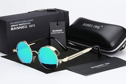 Steampunk Sonnenbrille Argo – Runde Gläser Polarisiert & Metallrahmen Retro